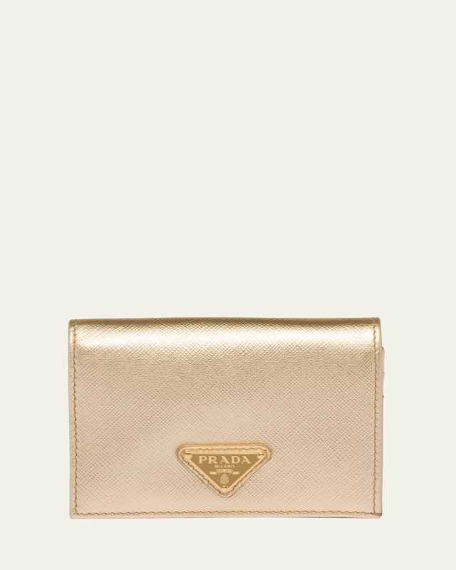 Triangle Bifold Metallic Leather Wallet